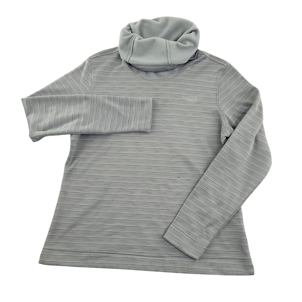 The North Face Glacier Pullover Womens L‎ Gray Long Sleeve Cowl Neck Fleece